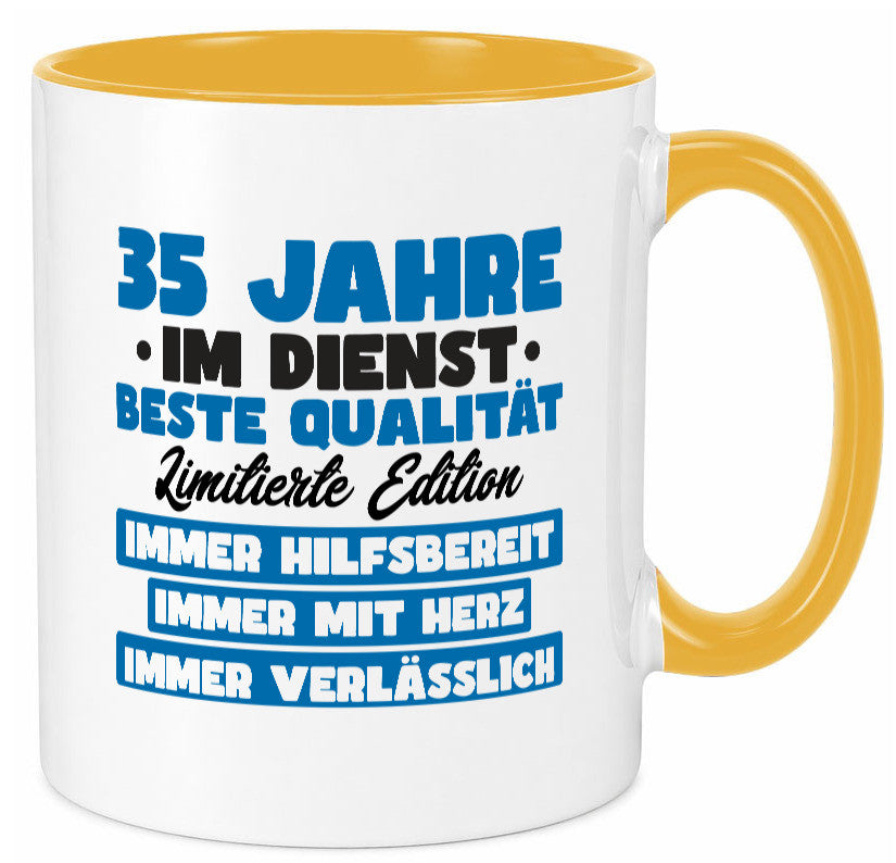 35 Jahre im Dienst | Jubiläum Arbeit v7 Geschenk Kollegen Büro lustiger Spruch Tasse