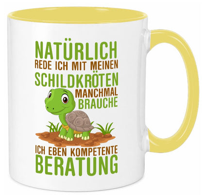 Natürlich rede ich mit Schildkröten | Schildkrötenliebhaber lustiger Spruch Tasse