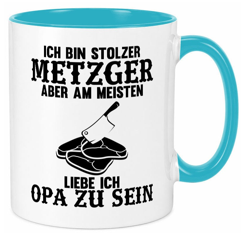 Stolzer Metzger, liebe es Opa zu sein | Fleisch Hackebeil lustiger Spruch Tasse
