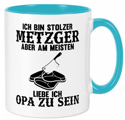 Stolzer Metzger, liebe es Opa zu sein | Fleisch Hackebeil lustiger Spruch Tasse