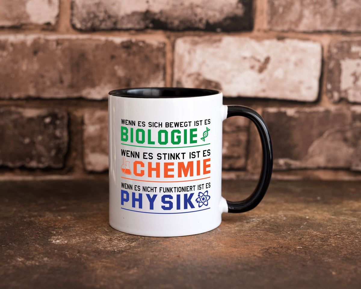 Biologie, Chemie, Physik | Reagenzglas lustig Humor Geschenkidee Geschenk Tasse