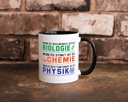 Biologie, Chemie, Physik | Reagenzglas lustig Humor Geschenkidee Geschenk Tasse
