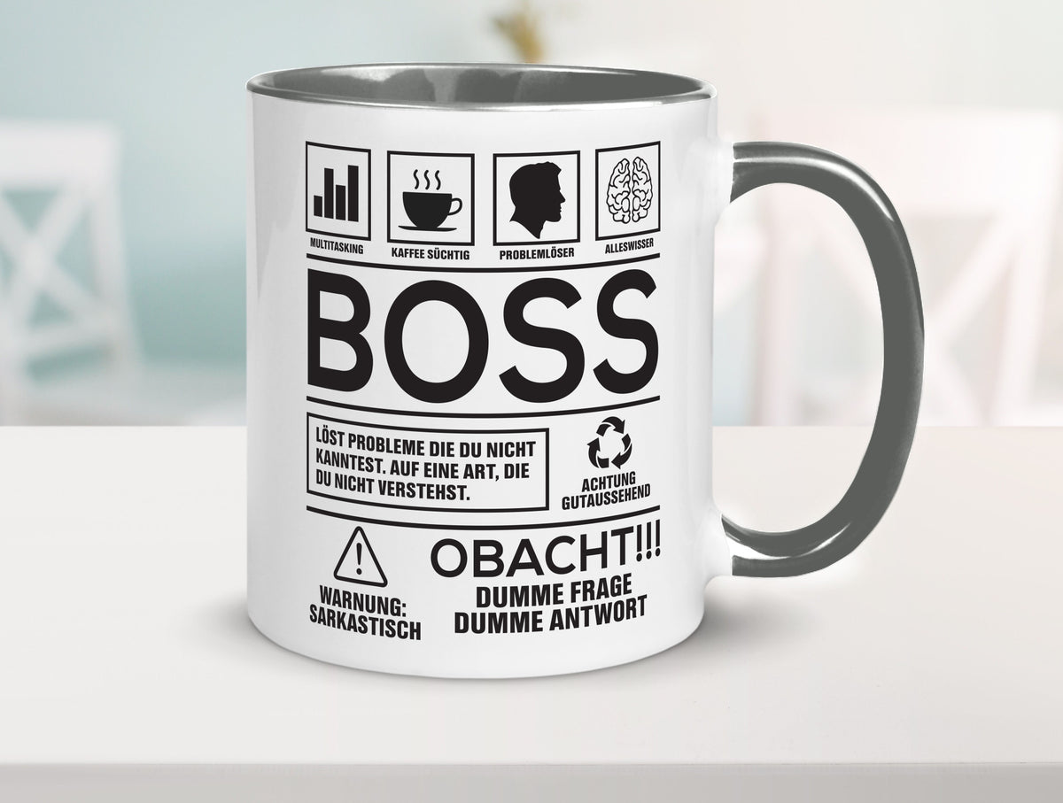 Achtung Probleme Boss | Führungskraft Vorgesetzter lustig Humor Geschenkidee Tasse