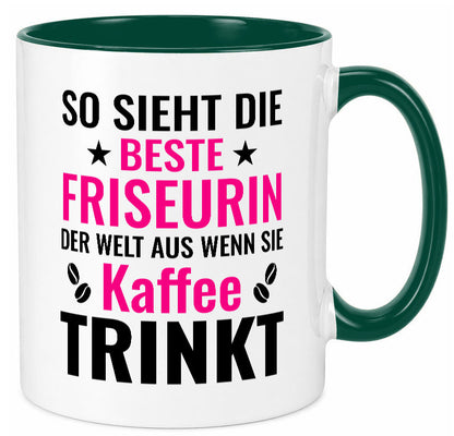 Kaffee trinkt: Friseurin | Friseuse Frisörin lustig Humor Geschenkidee Geschenk