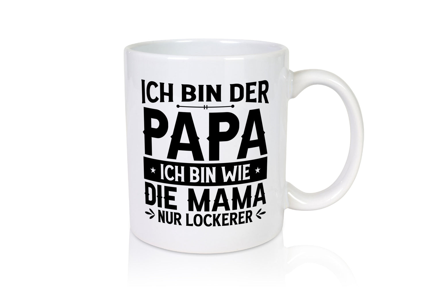 Papa wie Mama, nur lockerer | Sterne Pfeile Geschenkidee Familie Humor Tasse