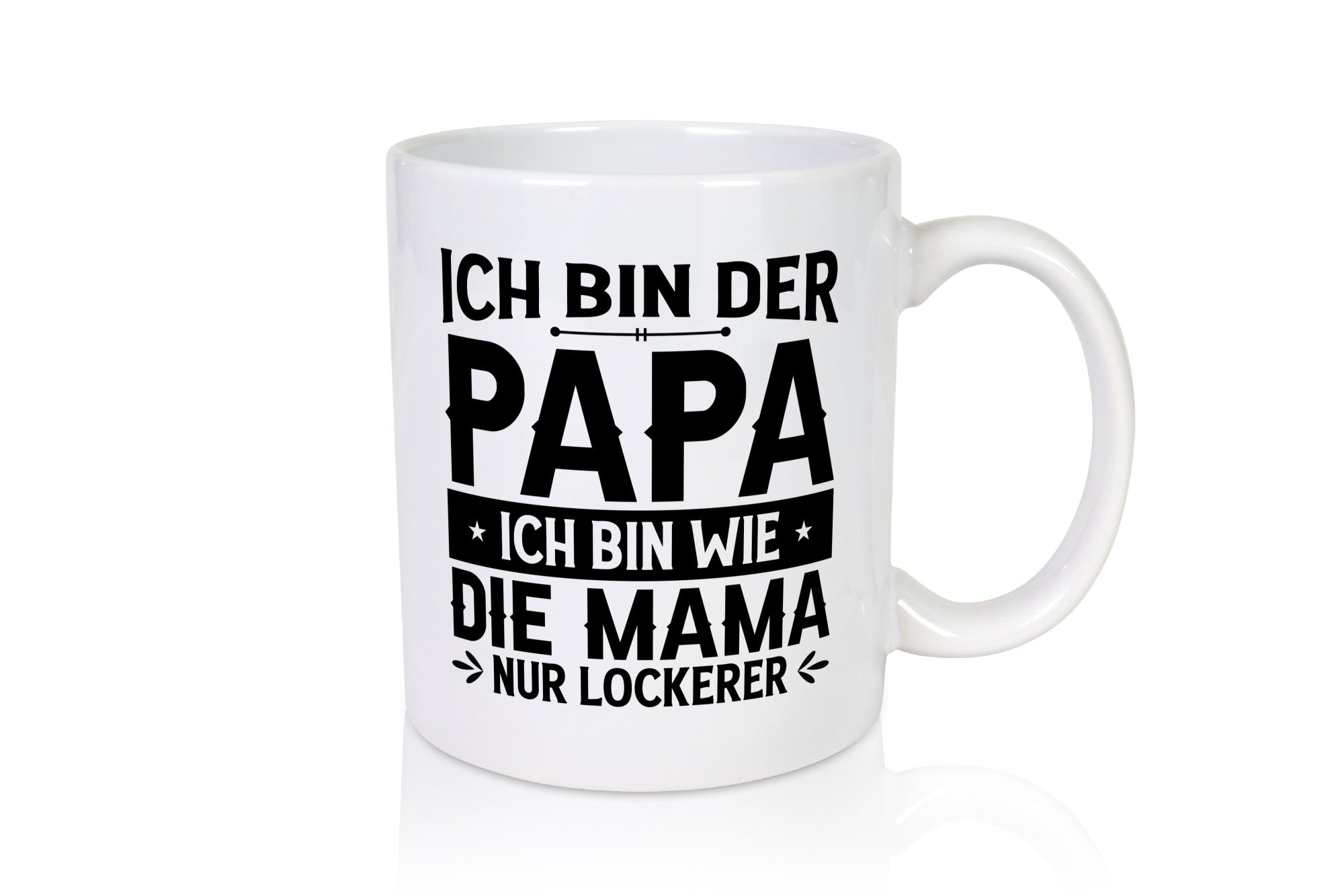 Papa wie Mama, nur lockerer | Sterne Pfeile Geschenkidee Familie Humor Tasse