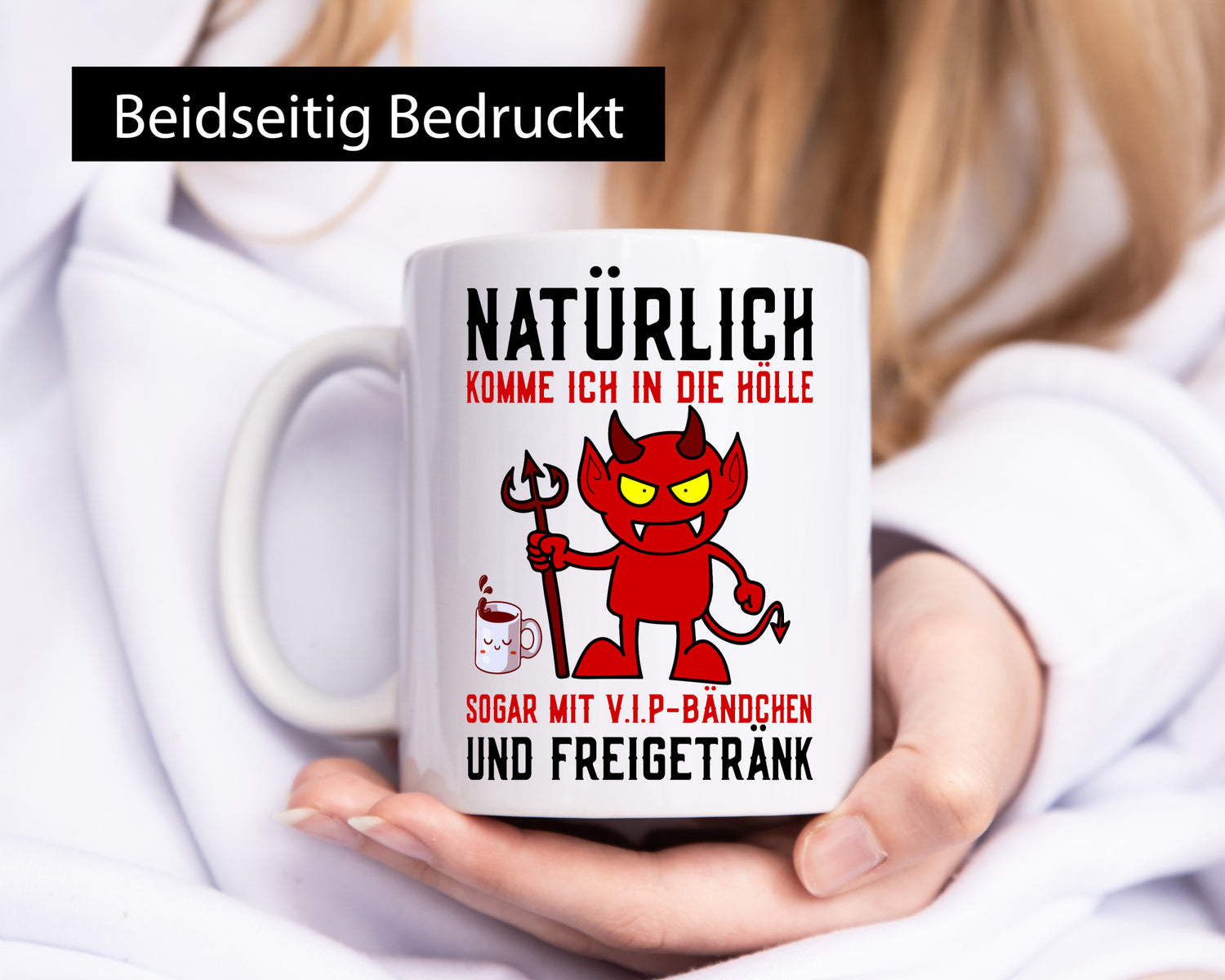 Natürlich komme ich in die Hölle | Spruch Teufelchen Comic Geschenkidee Humor