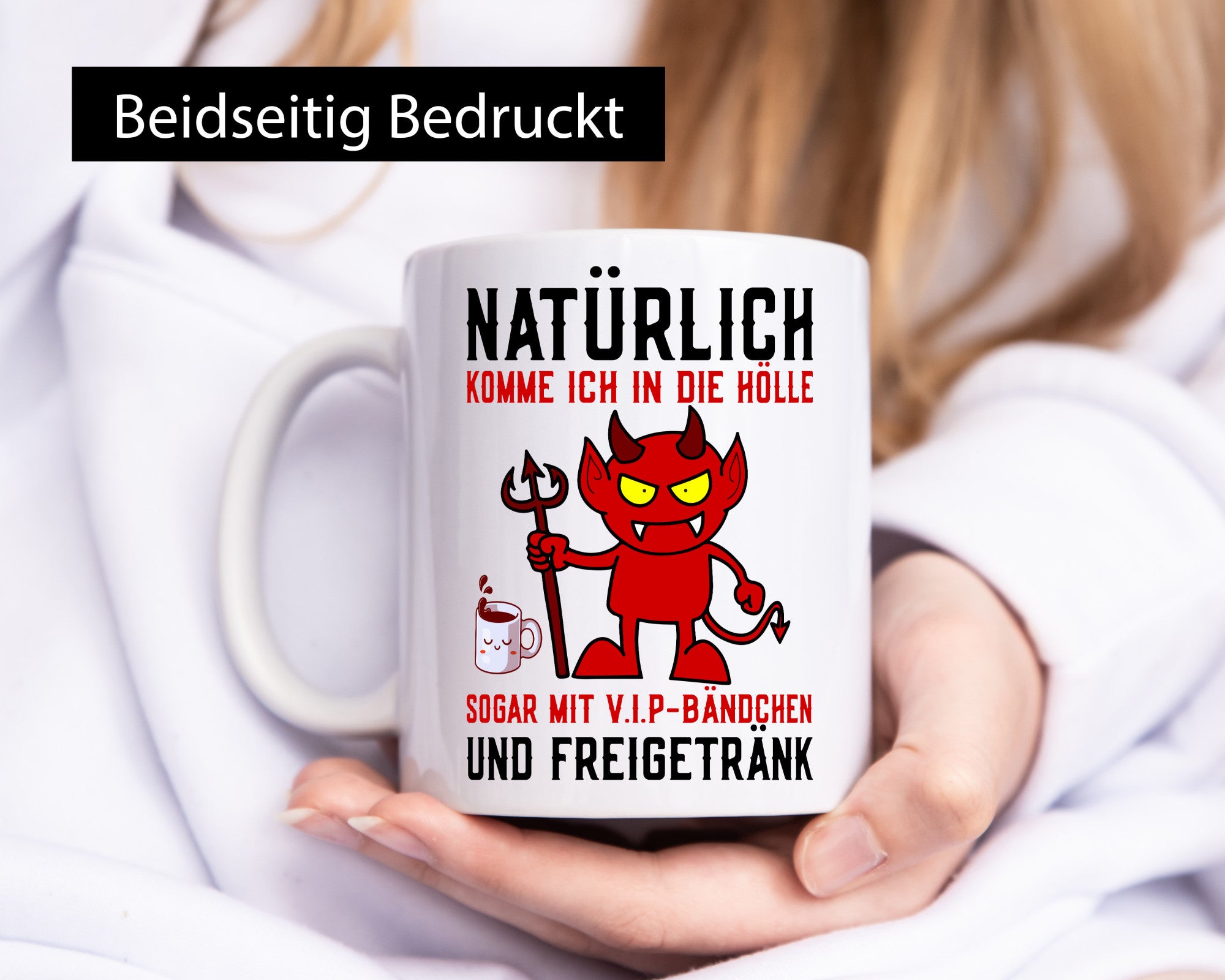 Natürlich komme ich in die Hölle | Spruch Teufelchen Comic Geschenkidee Humor