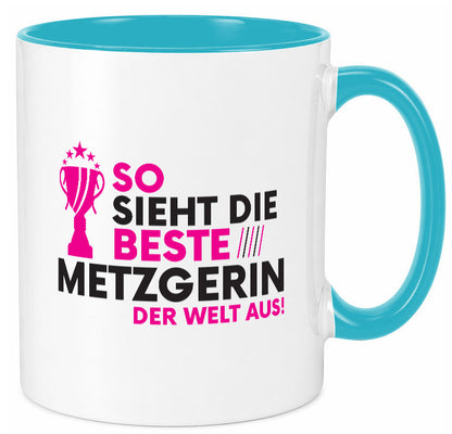 Die Weltbeste Metzgerin | Fleischerin lustig Humor Geschenkidee Geschenk Tasse