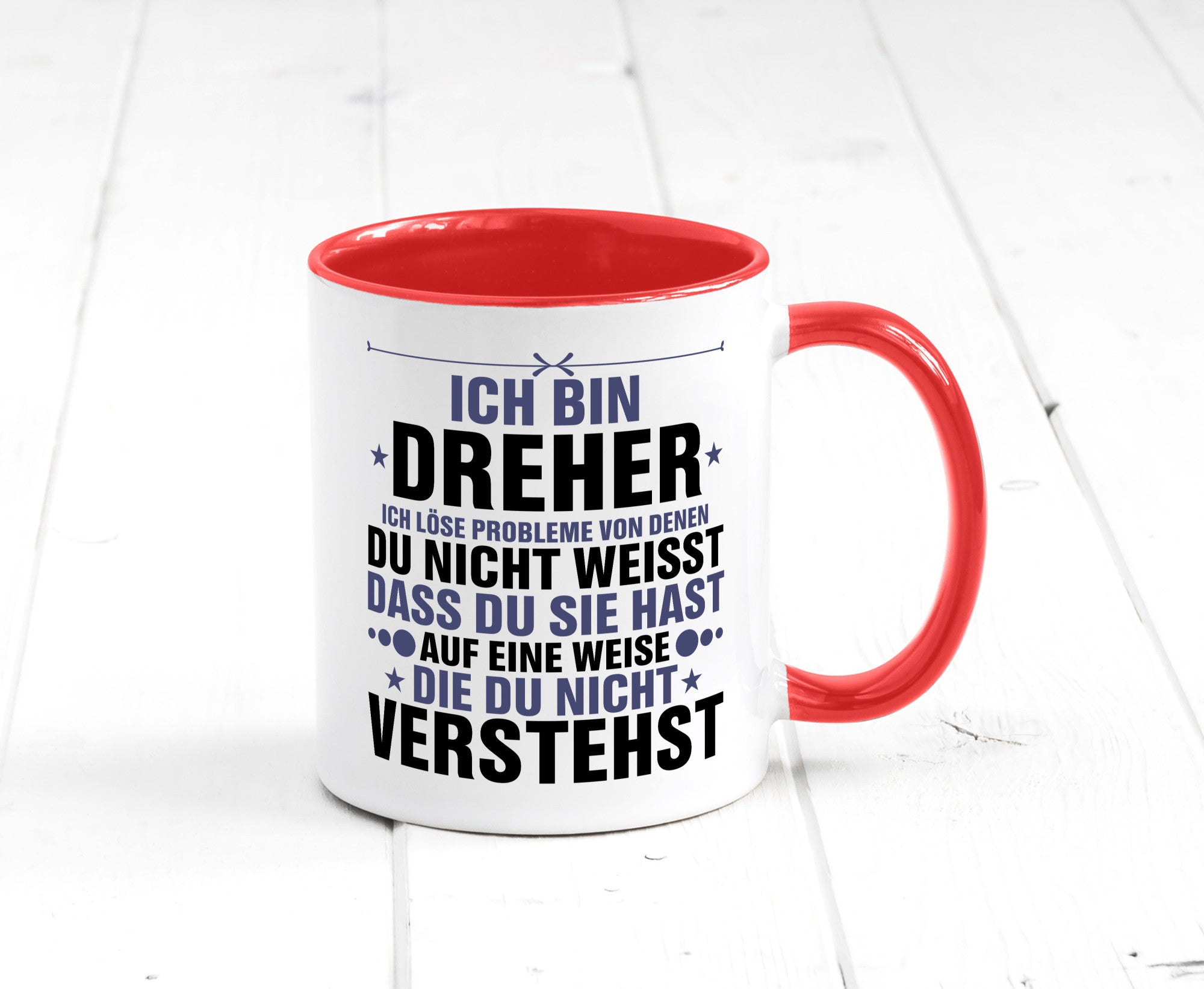 Löse Probleme: Dreher | Fräser lustiger Spruch Geschenk Humor Geschenkidee Tasse