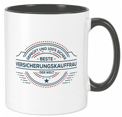 Geprüft und sicher: Versicherungskauffrau | Kauffrau Humor Geschenkidee Tasse
