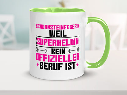 Superheldin Schornsteinfegerin | Kaminkehrer Handwerk Humor Geschenkidee Tasse