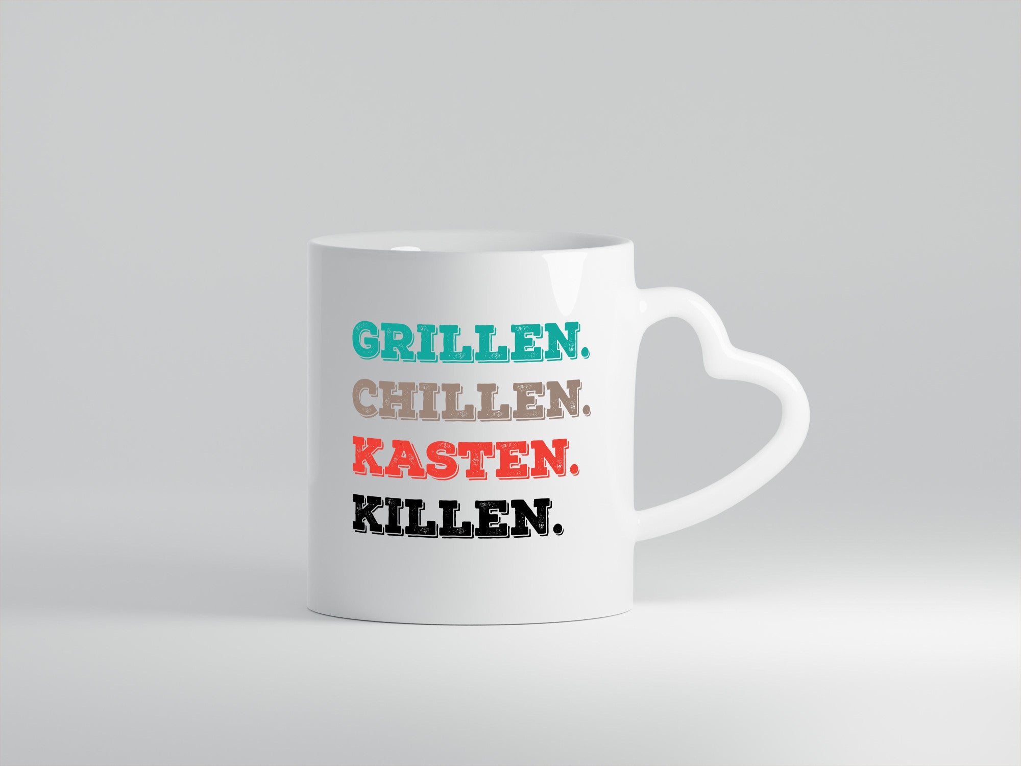 Grillen Chillen Kasten Killen | Bier Bierliebhaber Humor Geschenkidee Tasse