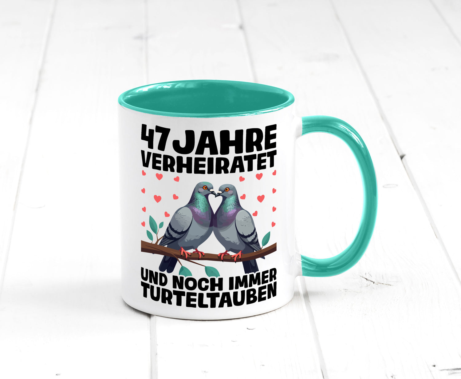 47 Jahre verheiratet | Turteltauben Ehe Ehepaar Humor Geschenkidee Tasse