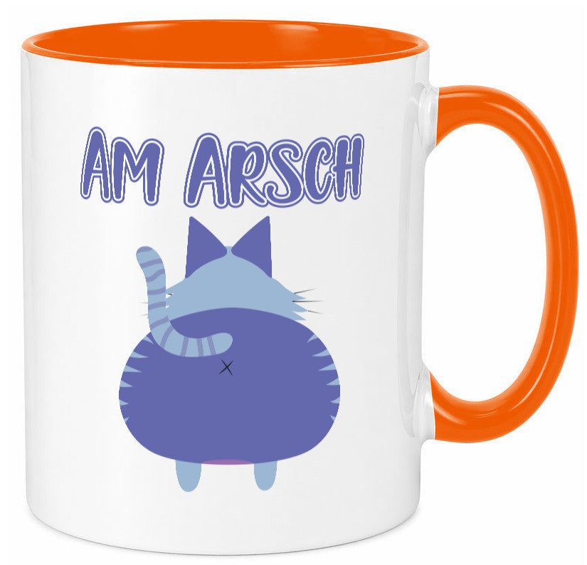 Am Arsch | Katzenmotiv Tasse Kollege Katzenbesitzer Geschenkidee Arbeit