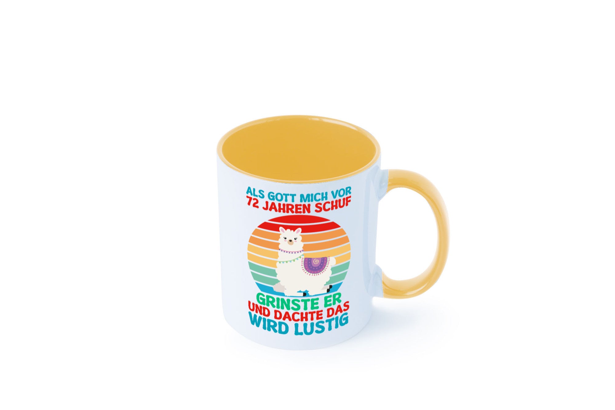 72. Geburtstag | 72 Jahre Gut Schuf mich Lama Geschenkidee Humor Tasse