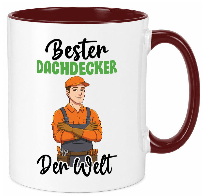 Bester Dachdecker | Dachbau Hausbau v2 lustiger Spruch Geschenk Humor Tasse