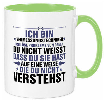 Löse Probleme: Vermessungstechniker | Techniker Humor Geschenkidee Tasse