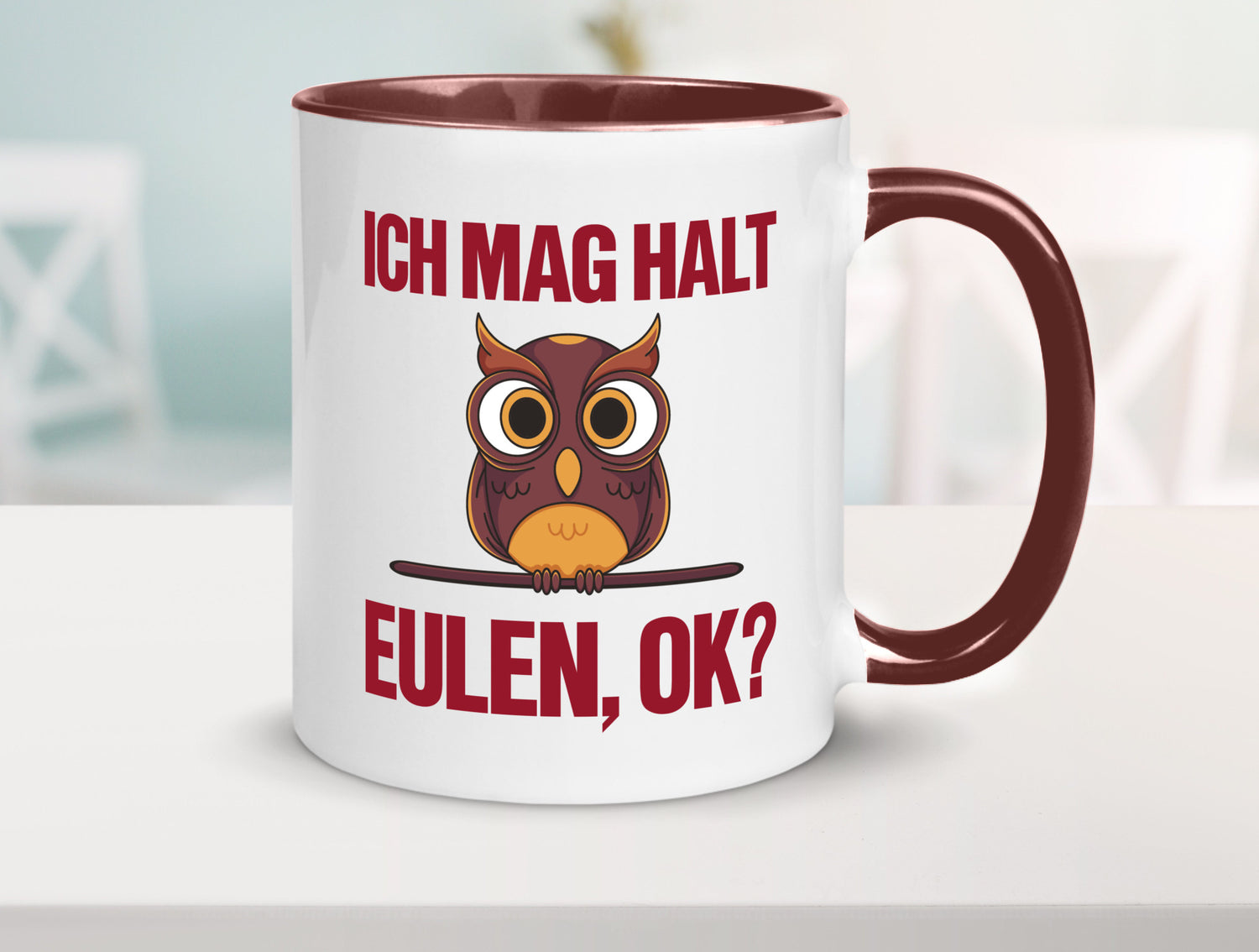 Ich mag Eulen | Spruch süße Eule Motiv lustiger Geschenk Humor Geschenkidee