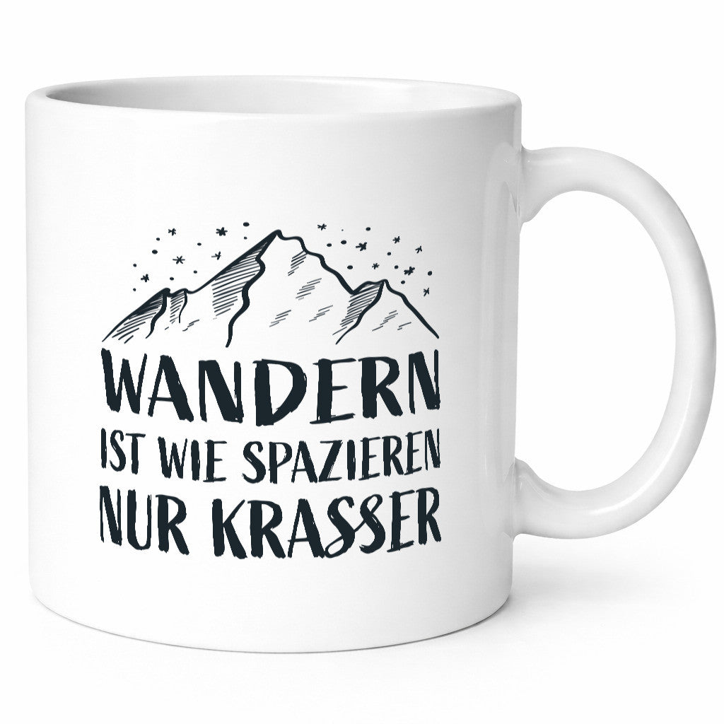 Wandern wie spaieren, nur krasser | Berge Sterne Geschenkidee Humor Tasse