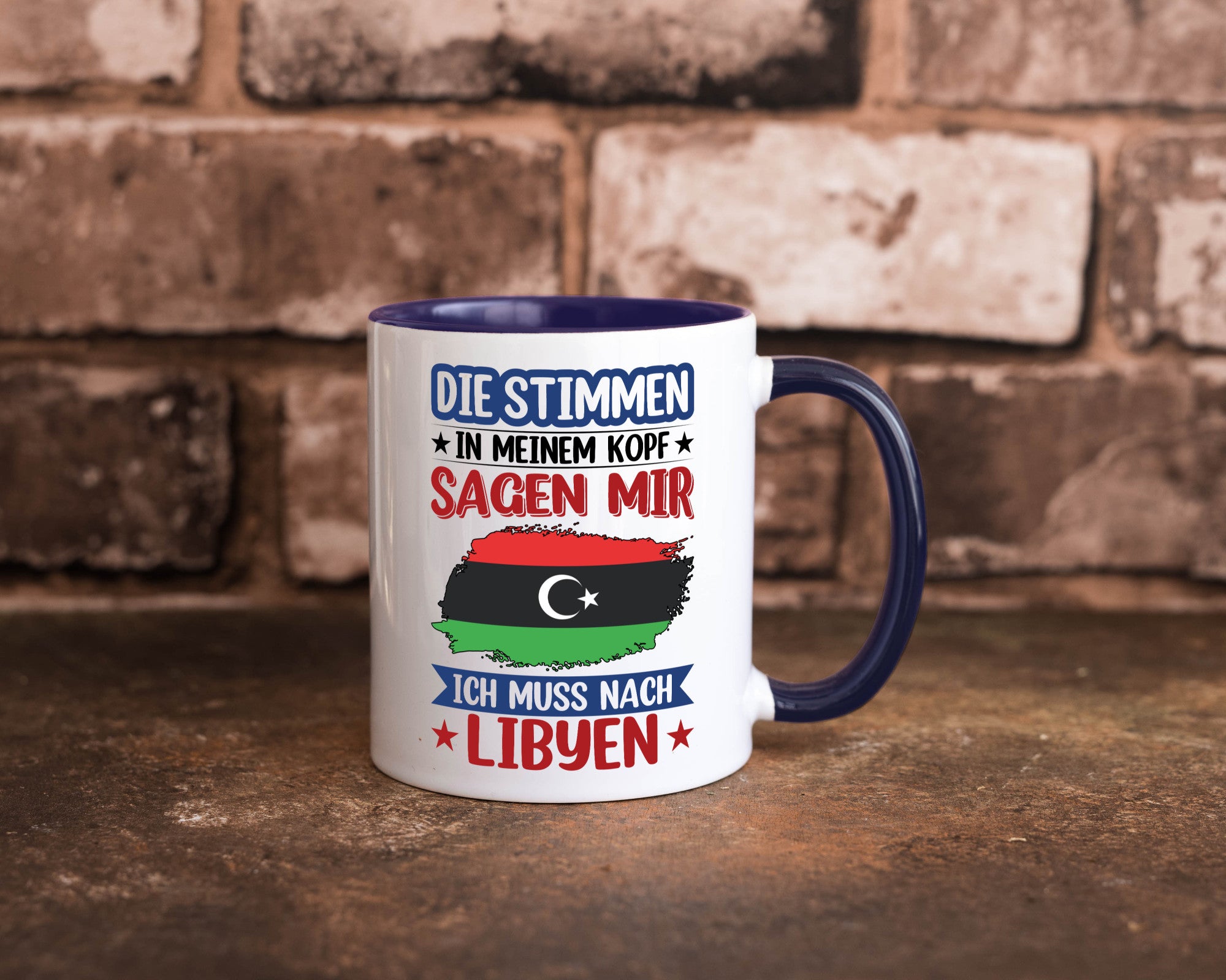 Libyen | Urlaub Stimmen in meinem Kopf Traumland Geschenkidee Humor Tasse