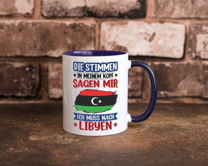 Libyen | Urlaub Stimmen in meinem Kopf Traumland Geschenkidee Humor Tasse