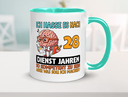 28 Dienstjahre | Arbeit Kompetent Geschenkidee Kollegen Büro Humor Tasse