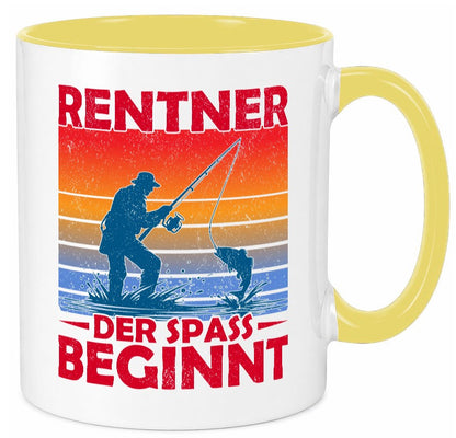 Rentner der spaß beginnt | Ruhestand Angler Angeln lustig Jubiläum Geschenk Tasse