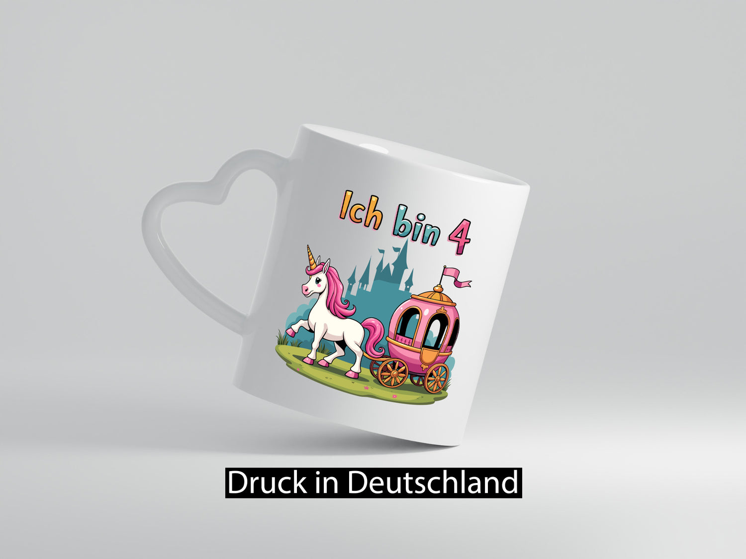 4. Geburtstag | Prinzessin in Kutsche Einhorn lustig Geschenkidee Geschenk Tasse
