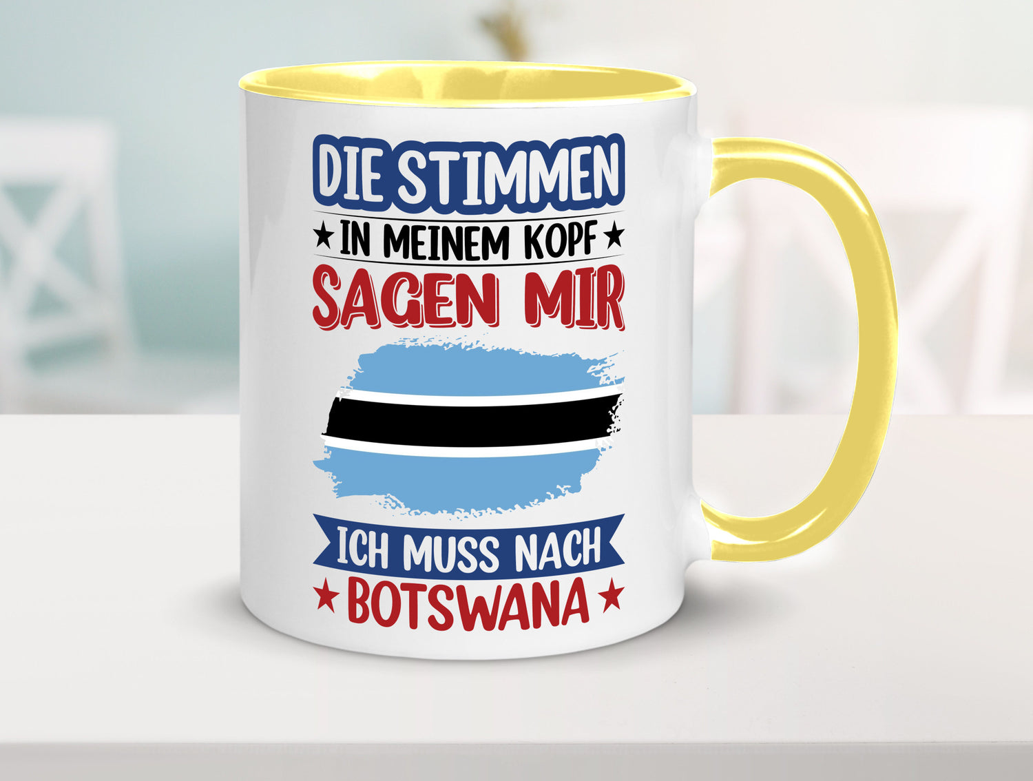 Botswana | Urlaub Stimmen in meinem Kopf Traumland Geschenkidee Humor Tasse