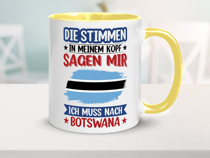 Botswana | Urlaub Stimmen in meinem Kopf Traumland Geschenkidee Humor Tasse