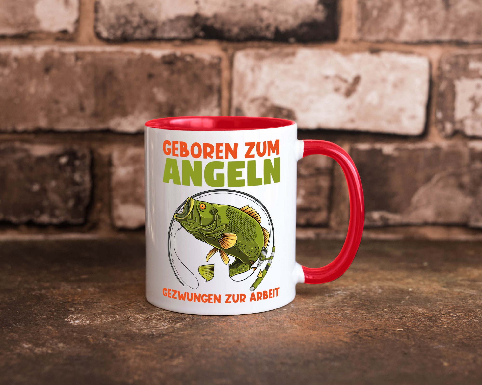 Geboren zum Angeln | Angler Tasse Fischer Spruch Humor Geschenkidee