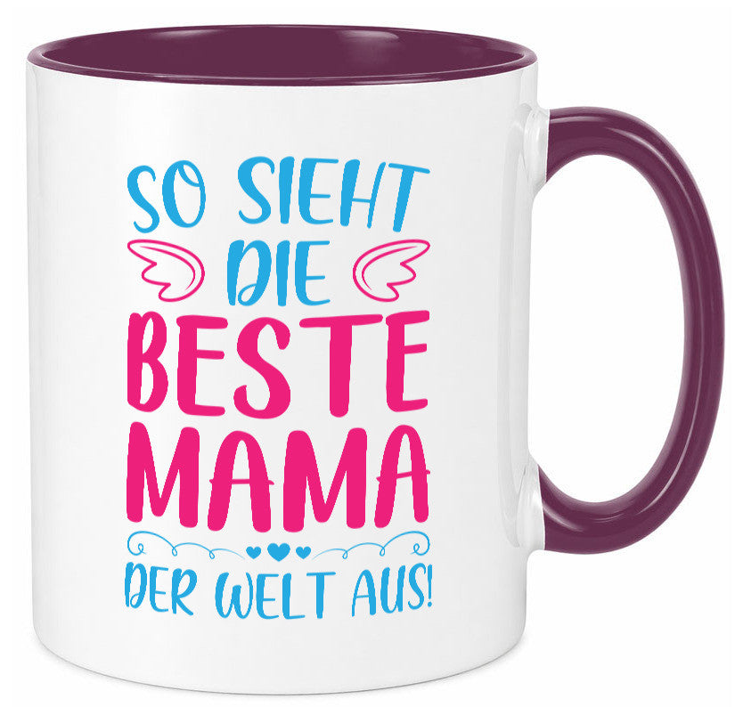 Beste Mama der Welt | Herzchen Geschenk Familie Geschenkidee lustiger Spruch Tasse