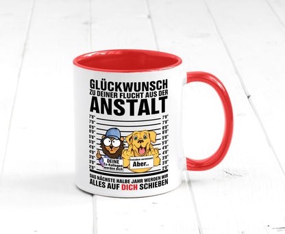 Glückwunsch zu deiner Flucht | Abschiedgeschenk v3 Geschenk Humor Geschenkidee