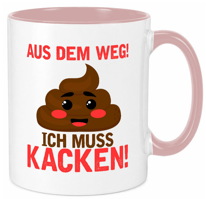 Aus dem weg ich muss kacken | Toiletten Spruch Pupsen Geschenkidee Humor Tasse