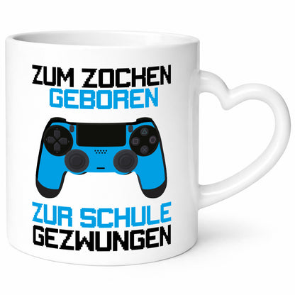 Zum zocken geboren zur Schule gezwungen lustiger Spruch Geschenk Humor