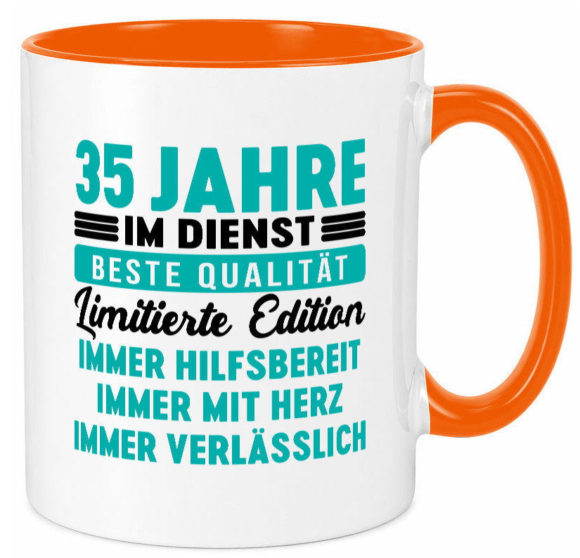 35 Jahre im Dienst | Jubiläum Arbeit v5 lustig Kollegen Büro Geschenk Tasse