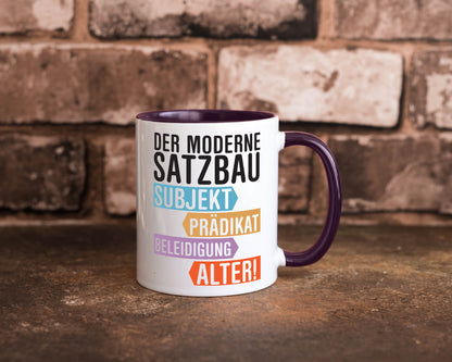 Moderner Satzbau | Lehrer Lehrerin Kollege lustig Arbeit Kollegen Büro Geschenk