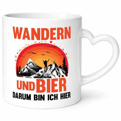 Wandern und Bier darum bin ich hier | lustiger Spruch Geschenk Humor
