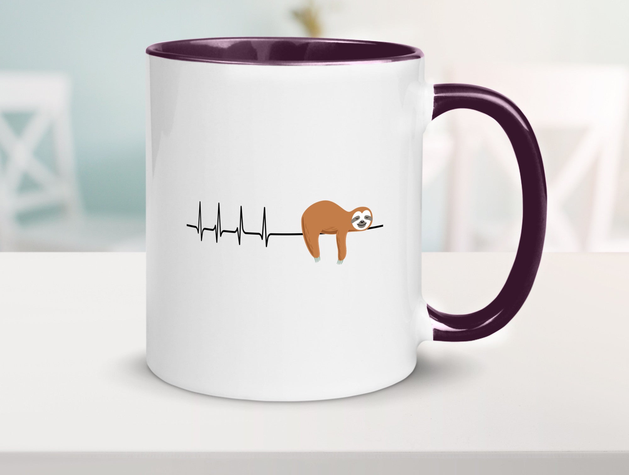 Herzschlag Faultier | Faulheit Morgenmuffel faul Humor Tierliebhaber