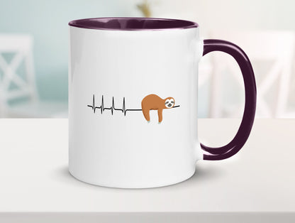 Herzschlag Faultier | Faulheit Morgenmuffel faul Humor Tierliebhaber