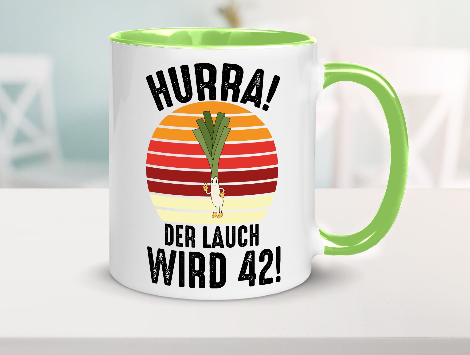 Hurra der lauch wird 42 | 42. Geburtstag Ehrentag Humor Geschenkidee Tasse