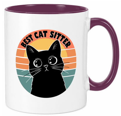 Bets Cat Sitter | Schwarze Katze Katzenliebhaber Geschenk Tierliebhaber Humor Tasse