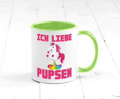 Ich liebe pupsen | Einhorn Pups lustiger Spruch Humor Geschenkidee Tasse