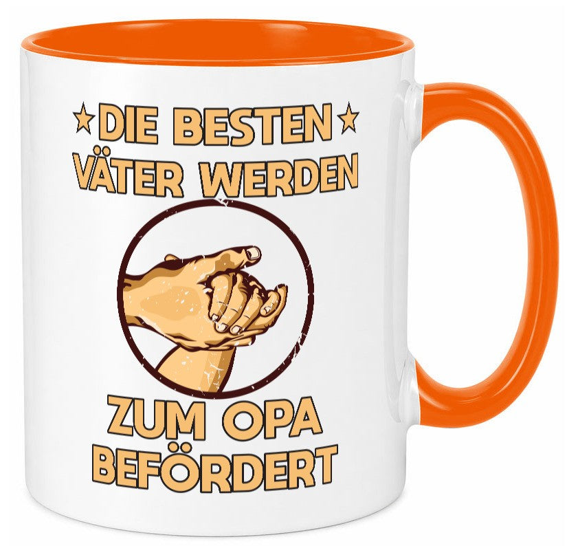 Besten Väter werden zum Opa befördert | Zwei Hände Geschenkidee Familie Humor Tasse