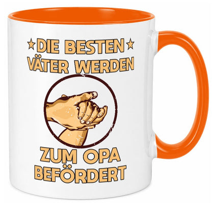 Besten Väter werden zum Opa befördert | Zwei Hände Geschenkidee Familie Humor Tasse