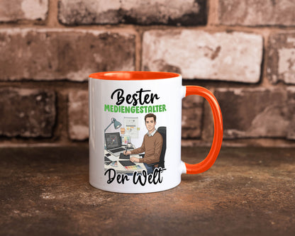 Bester Mediengestalter | Medien v2 Geschenk Humor Geschenkidee lustiger Spruch Tasse