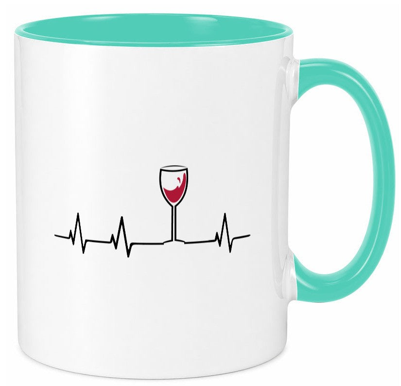 Wein Herzschlag | Rotwein Glas Trinker Winzer Humor Geschenkidee Tasse