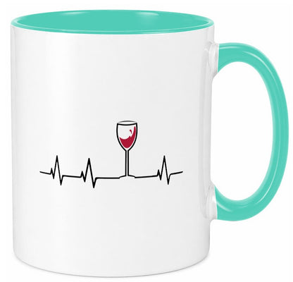 Wein Herzschlag | Rotwein Glas Trinker Winzer Humor Geschenkidee Tasse