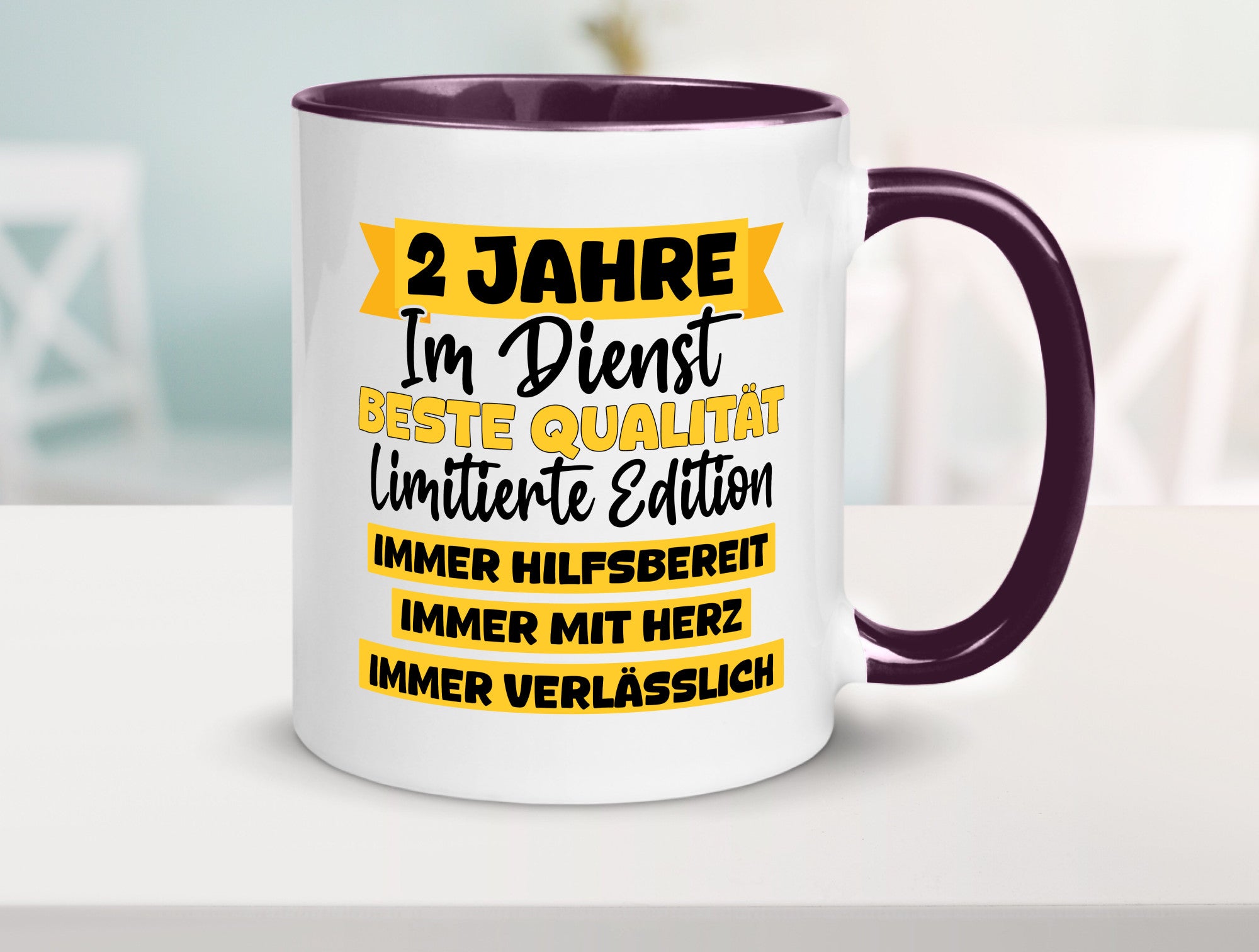 2 Jahre im Dienst | Jubiläum Arbeit v8 lustiger Spruch Geschenk Kollegen Büro